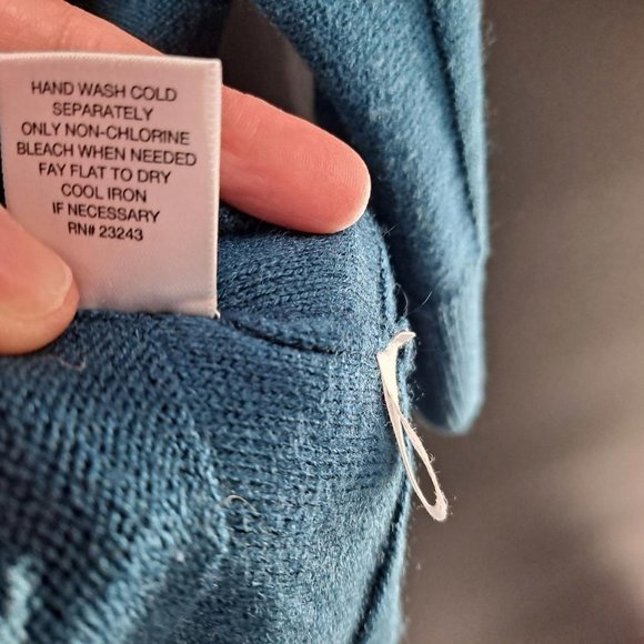 New York & Company Blue Large Stripe Sweater 3/4 sleeve - Picture 4 of 4